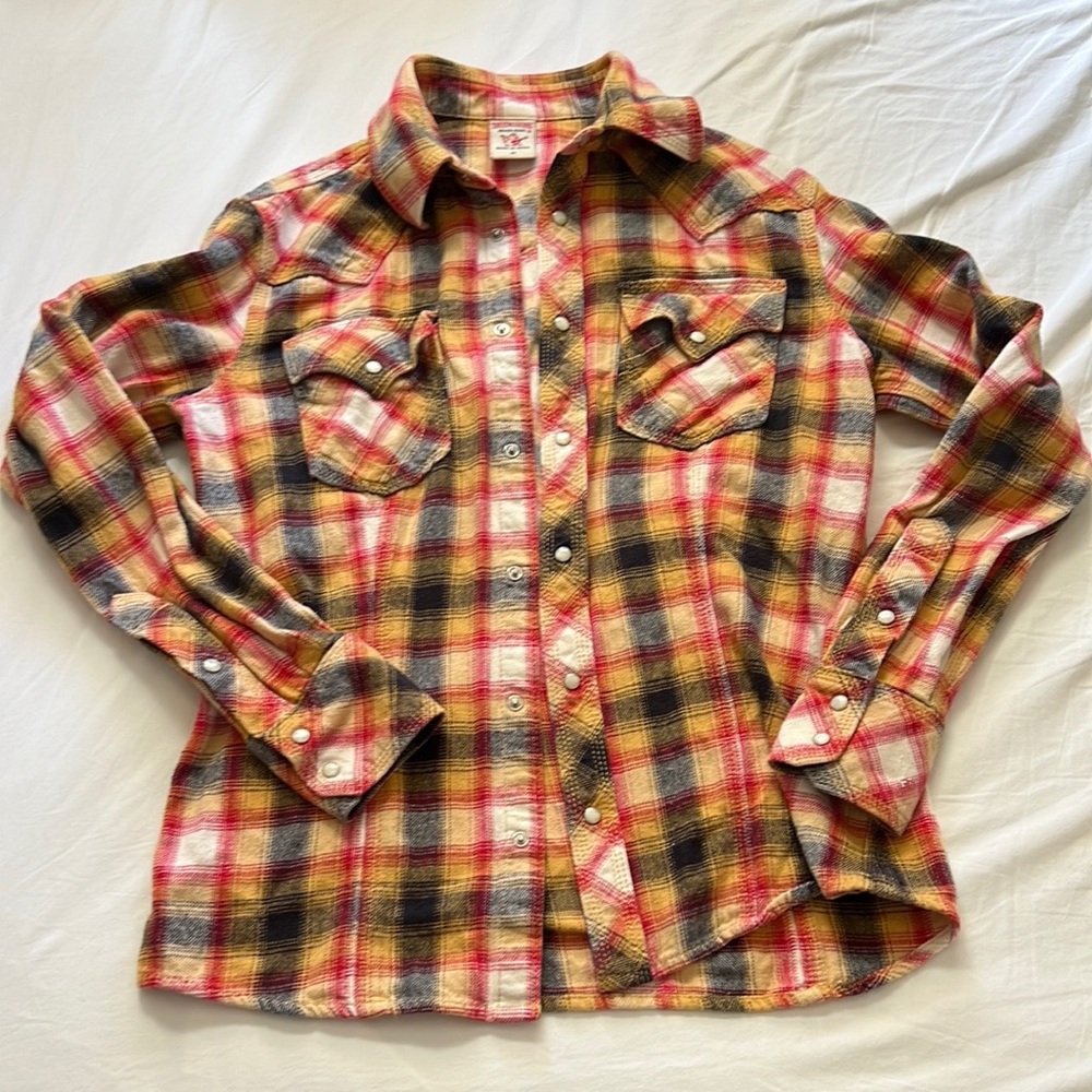 True religion plaid western shirt